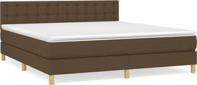 vidaXL sötétbarna szövet rugós ágy matraccal 160 x 200 cm