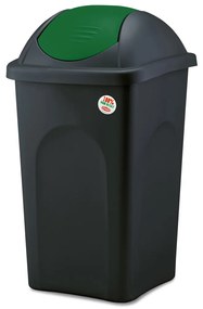 STEFANPLAST Multipat 60 l-es hulladékgyűjtő, fekete, zöld fedéllel