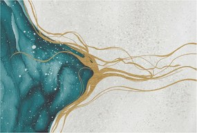 Design fotótapéta Flizelin falra Türkiz vonalak 104x70 Ragasztó