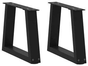 2 db fekete, V-alakú acél dohányzóasztal láb 40 x (30-31,3) cm