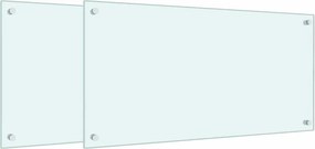 vidaXL 2 db fehér edzett üveg konyhai falburkoló 80 x 40 cm