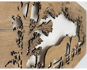 Li-Go 5012/B/4 - LED fali dekoráció LED/10W/5V 30000 mAh 120x60 cm tölgy