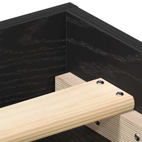 fekete tölgy színű szerelt fa ágykeret matrac nélkül 120x200 cm