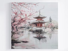 Poszter Japán Cseresznye Templom Pagoda Orient 40x40