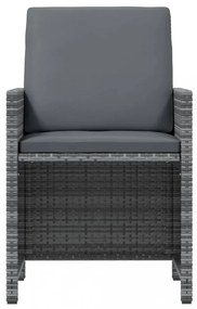 17 részes szürke polyrattan kerti étkezőgarnitúra párnákkal