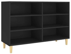 Fekete szerelt fa tálalószekrény 103,5 x 35 x 70 cm