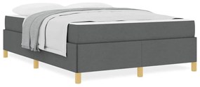 Boxrugós ágy matracmal Sötétszürke és Fehér 160 x 200 cm szövet