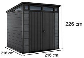Cortina 7x7 műanyag kerti ház szürke