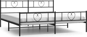 vidaXL fekete fém ágykeret fej- és lábtámlával 183 x 213 cm