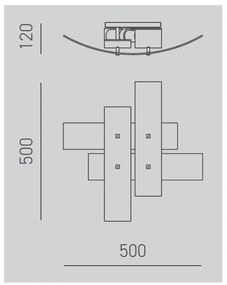 Gea Luce LARA P P arg - Mennyezeti lámpa LARA 2xE27/52W/230V 50 cm ezüst