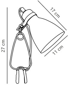 Nordlux - Csipeszes asztali lámpa CYCLONE 1xE14/15W/230V fekete