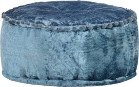 vidaXL kék kerek bársony puff 40 x 20 cm