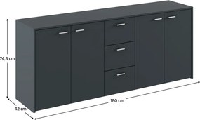 HUGOS 180 szekrény, grafit