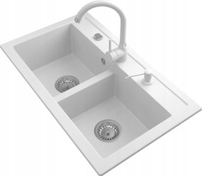 Gránit Mosogató Kétrekeszes Szifon Automata