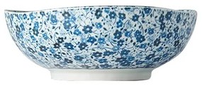 Daisy kék-fehér kerámia tál, ø 17 cm - MIJ