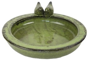 Kerámia madáretető és itató, zöld