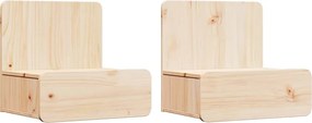 vidaXL Éjjeli asztal 2 pcs Barna 44 x 32,5 x 40 cm Tömör fenyőfa
