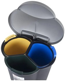 Műanyag szelektív pedálos szemetes 17+17+6 l Trio - Curver