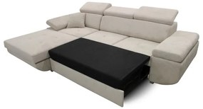 CASTELO balos L alakú, ággyá alakítható sarokkanapé tárolóval, szürke