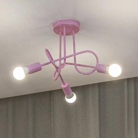 Felületre szerelt OXFORD csillár 3xE27/15W/230V rózsaszín