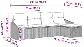 Kanapé Szett párnával tárolóval Bézs polirattan