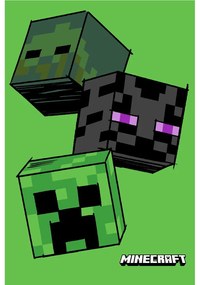 Zöld fleece gyerek takaró 100x150 cm Minecraft "The Mobs" – Jerry Fabrics