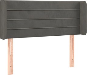 vidaXL sötétszürke bársony fejtámla szárnyakkal 103x16x78/88 cm