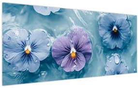 Kép - Ibolyák a vízben (120x50 cm)