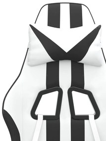 fehér és fekete műbőr forgó játékszék