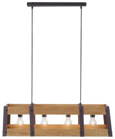 Leuchten Direkt 15721-79 - Csillár zsinóron CRATE 4xE27/60W/230V