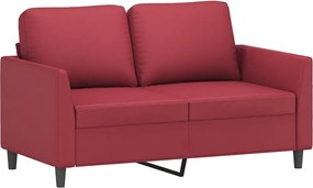 vidaXL 2 személyes bordó műbőr kanapé 120 cm