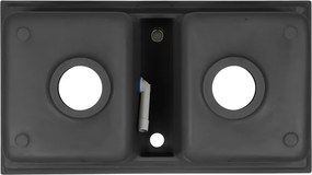 Tia szögletes két medencés gránit mosogató fekete
