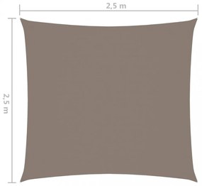 tópszínű négyzet alakú oxford-szövet napvitorla 2,5 x 2,5 m