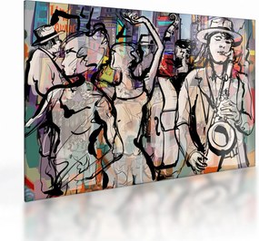 Kép - Jazz éjszaka (üvegen) (70x50 cm)