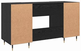 Asztal polcokkal tárolóval Musta tammi 140 x 50 x 75 cm Faanyag