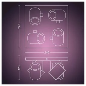 Philips - LED RGBW Dimmelhető spotlámpa Hue ARGENTA 4xGU10/4,2W/230V