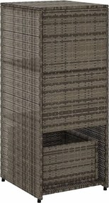 vidaXL szürke polyrattan kerti tárolószekrény 50 x 55 x 115 cm