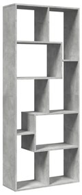 betonszürke szerelt fa elválasztó könyvespolc 67x25x161,5 cm