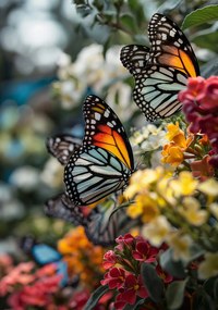 Poszter 70x100cm Pillangók a réten