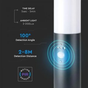 Kültéri lámpa érzékelővel 1xE27/60W/230V IP44 45cm antracit