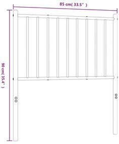 fehér fém fejtámla 80 cm