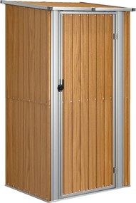 vidaXL barna horganyzott acél kerti fészer 118,5 x 97 x 209,5 cm