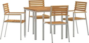 vidaXL Kert étkező szett 5 pcs Barna Tömör Akácfa