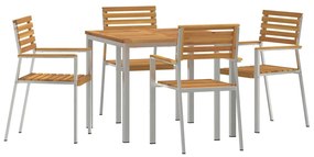 vidaXL Kert étkező szett 5 pcs Barna Tömör Akácfa