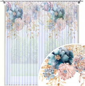 Függöny Kész 300x250 Fátyol Szalagra Festett Béka Függöny Virág Minta 150