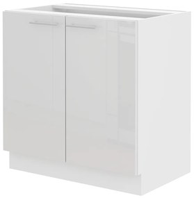 Alsó konyhaszekrény Lavera 80 D 2F BB (fehér + fényes fehér). 1032334