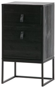 Zola fekete fiókos éjjeliszekrény ajtóval - WOOOD