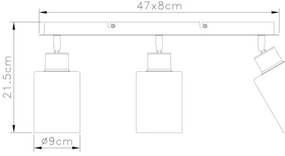 Globo 15465-3 - Spotlámpa HADERA 3xE27/15W/230V
