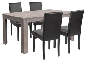Leon 4+1 étkező garnitúra yorki tölgy-fekete