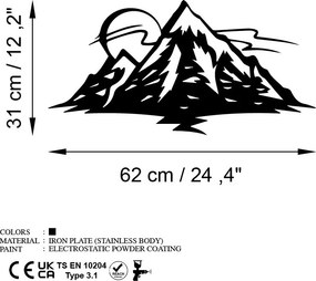 Mountain fém fali dekoráció, 62×31 cm